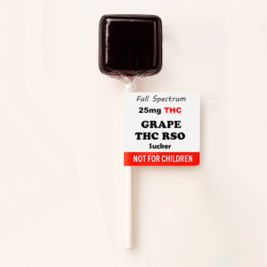 Grape THC RSO Sucker – Full Spectrum Lollipop | 25mg THC
