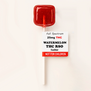 Watermelon THC RSO Sucker β Full Spectrum Lollipop | 25mg THC